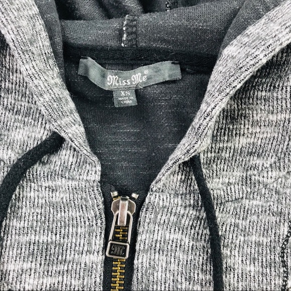 Miss me gray embellished zip up jacket - Picture 7 of 8